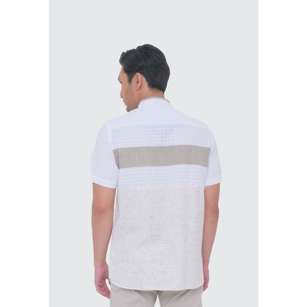 MOC Kemeja Koko Lengan Pendek Pria QUERMO - KHAKI