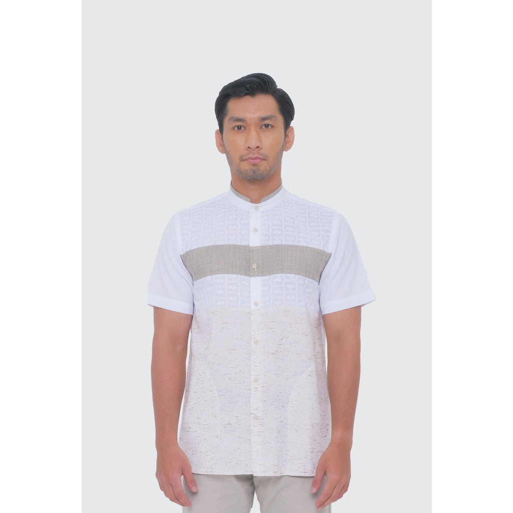 MOC Kemeja Koko Lengan Pendek Pria QUERMO - KHAKI