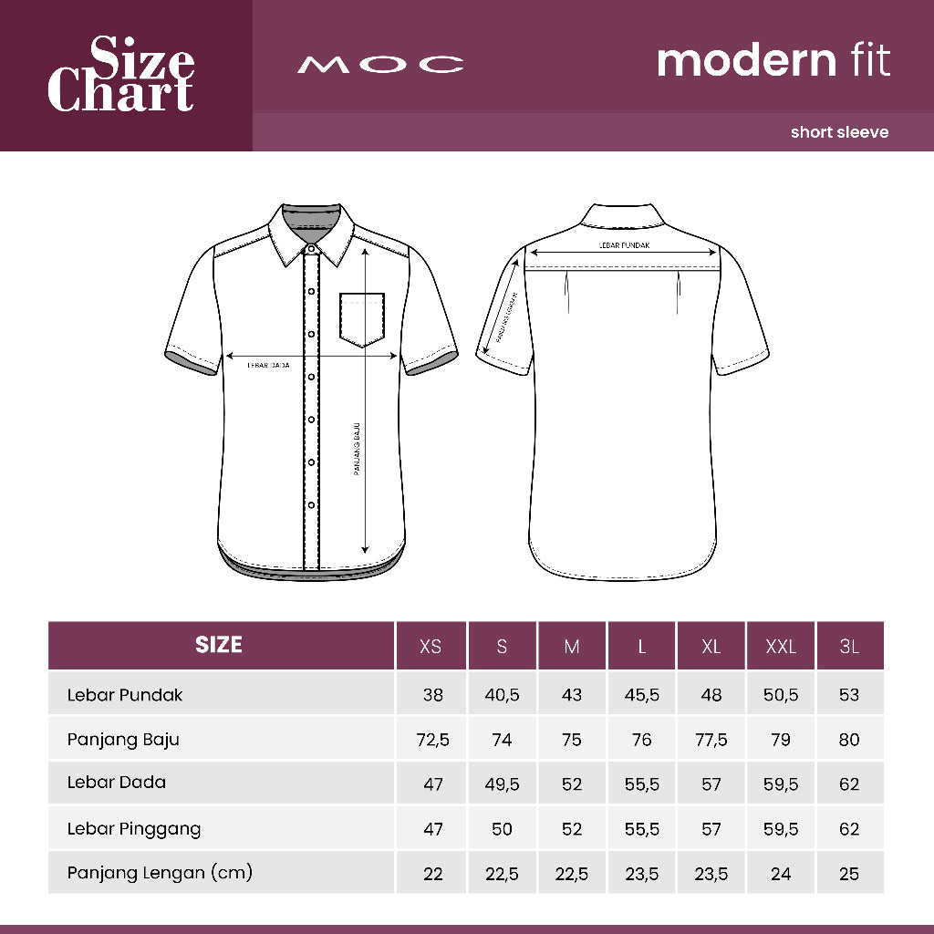 MOC Kemeja Koko Lengan Pendek Pria FARGHAN - WHITE