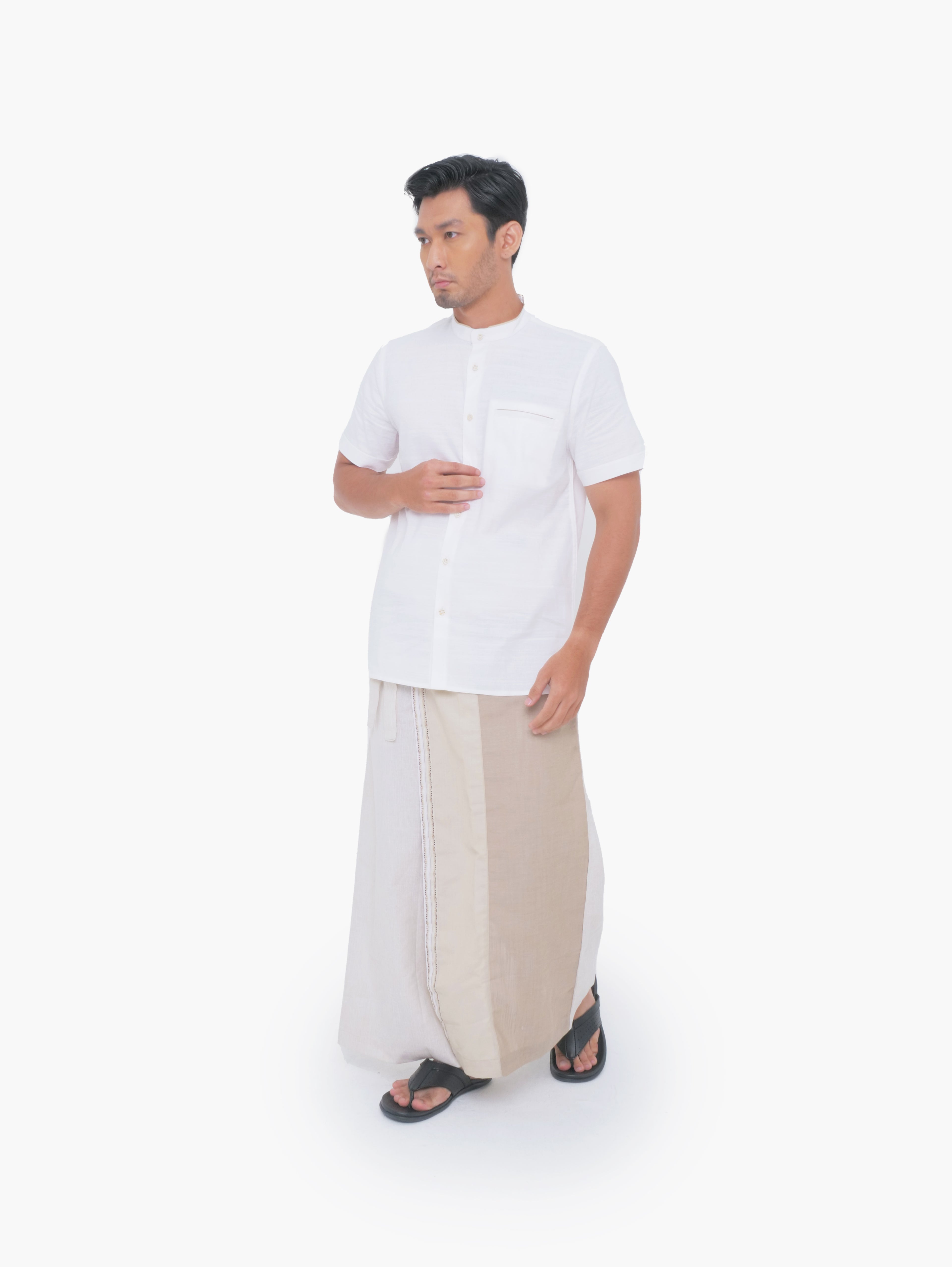 MOC Kemeja Lengan Pendek Pria BRAHAM- WHITE