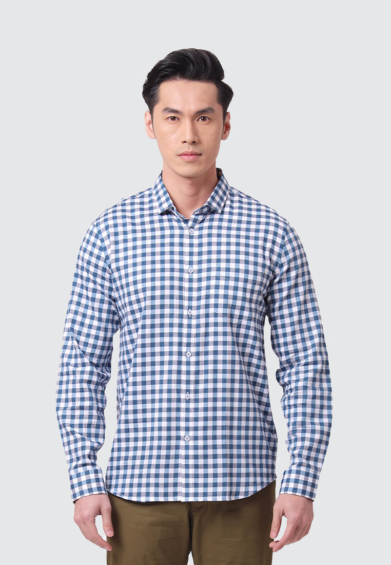 MOC Kemeja Lengan Panjang Pria XANDROS-NAVY