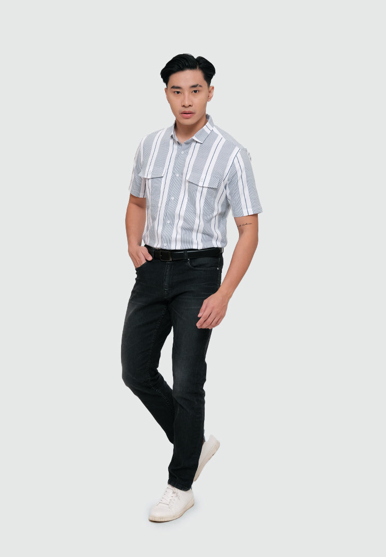 MOC Celana Panjang Jeans Denim Stretch Pria CORNEL-BLACK