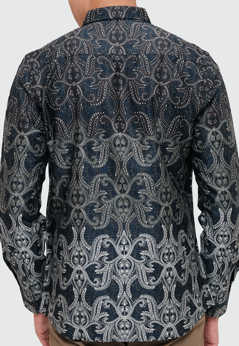 MOC Kemeja Batik Lengan Panjang Pria ARSA - NAVY