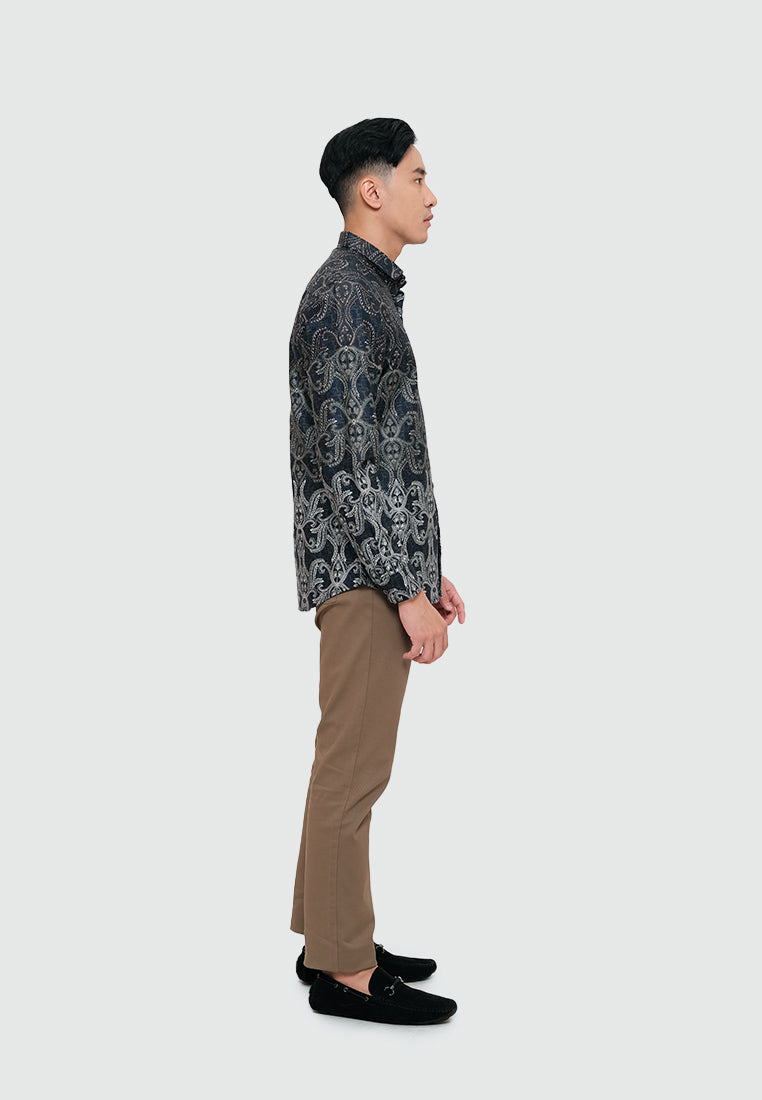 MOC Kemeja Batik Lengan Panjang Pria ARSA - NAVY