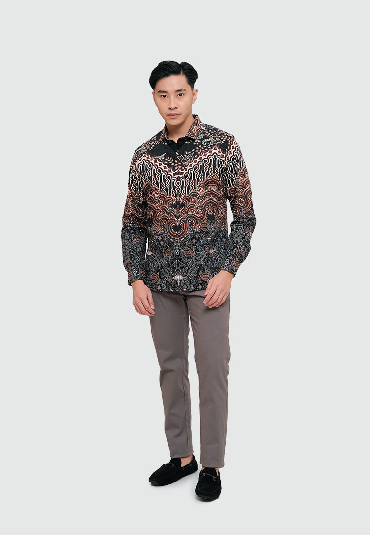 MOC Kemeja Batik Lengan Panjang Pria AURIGA - BLACK