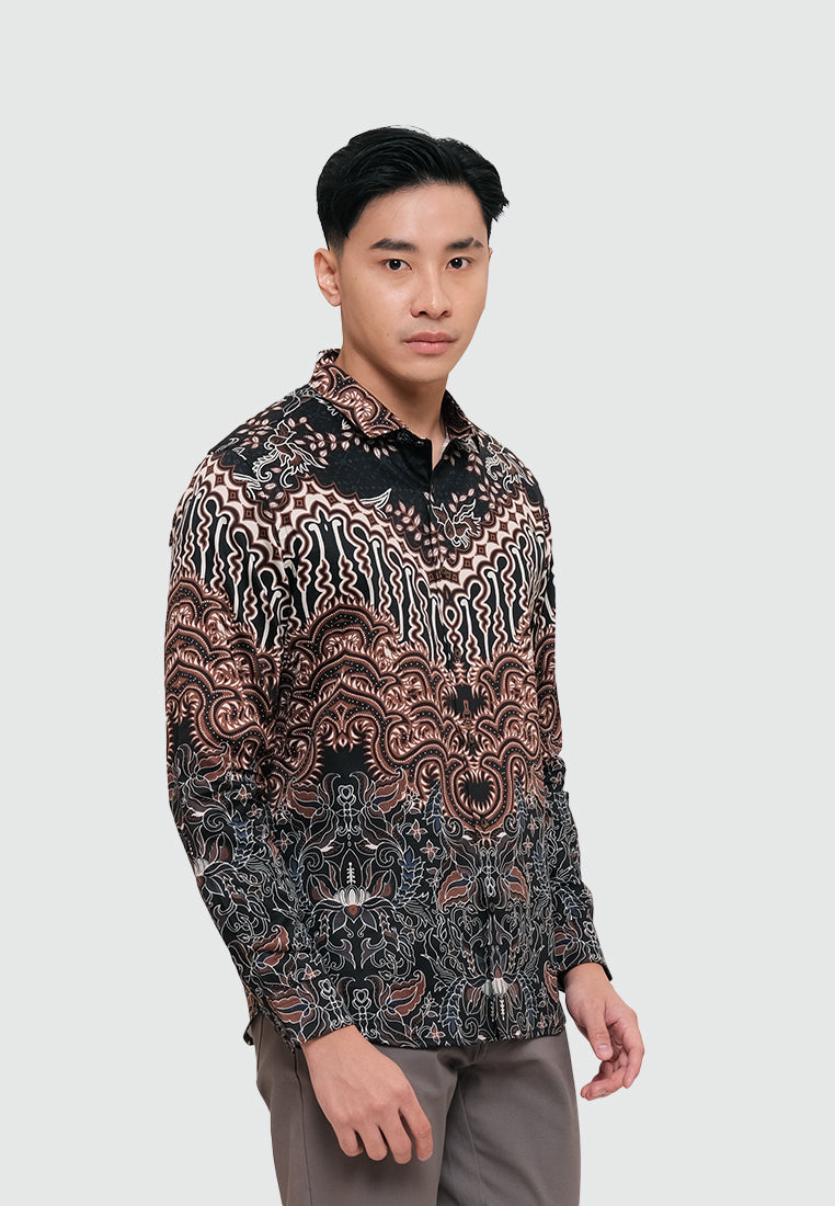MOC Kemeja Batik Lengan Panjang Pria AURIGA - BLACK