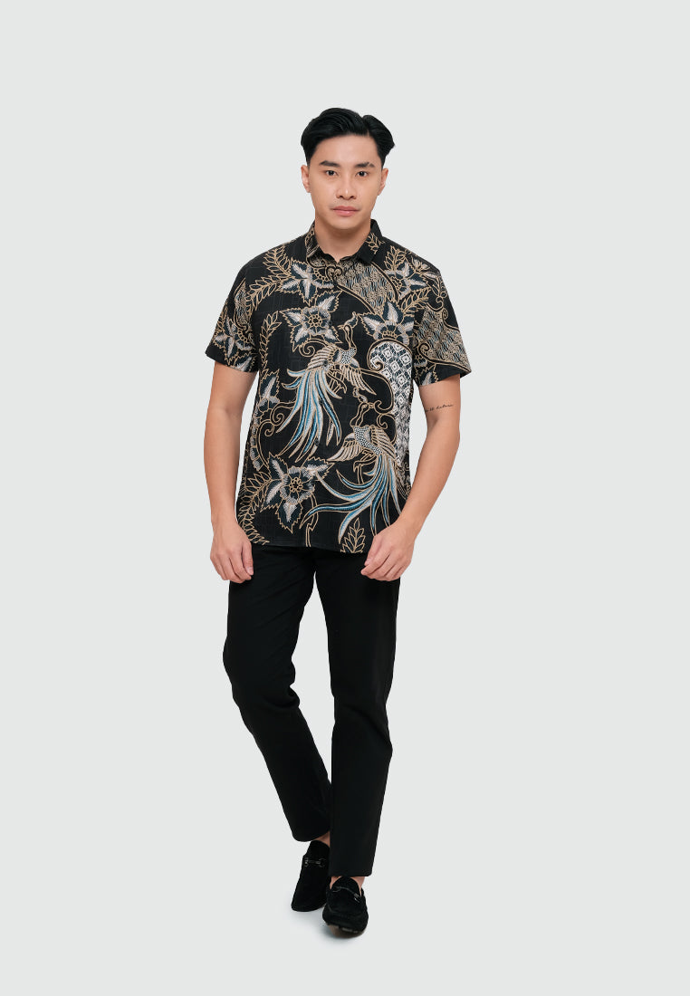 MOC Kemeja Batik Lengan Pendek Pria ARDYO - BLACK