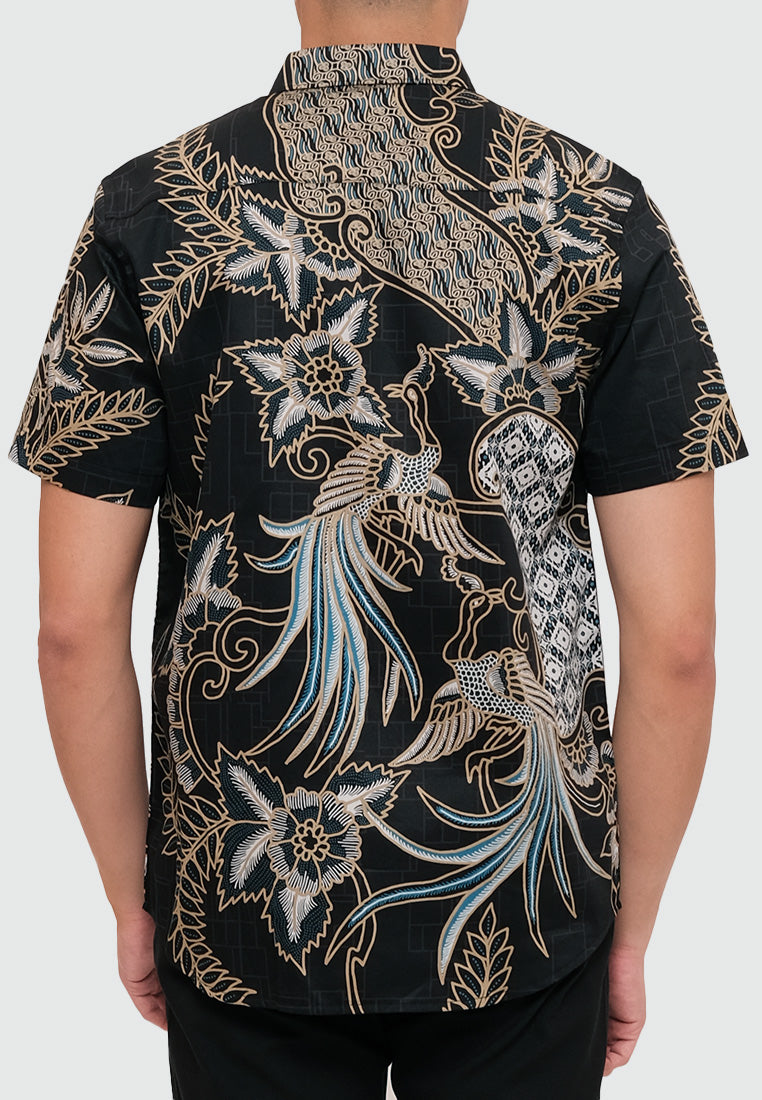 MOC Kemeja Batik Lengan Pendek Pria ARDYO - BLACK