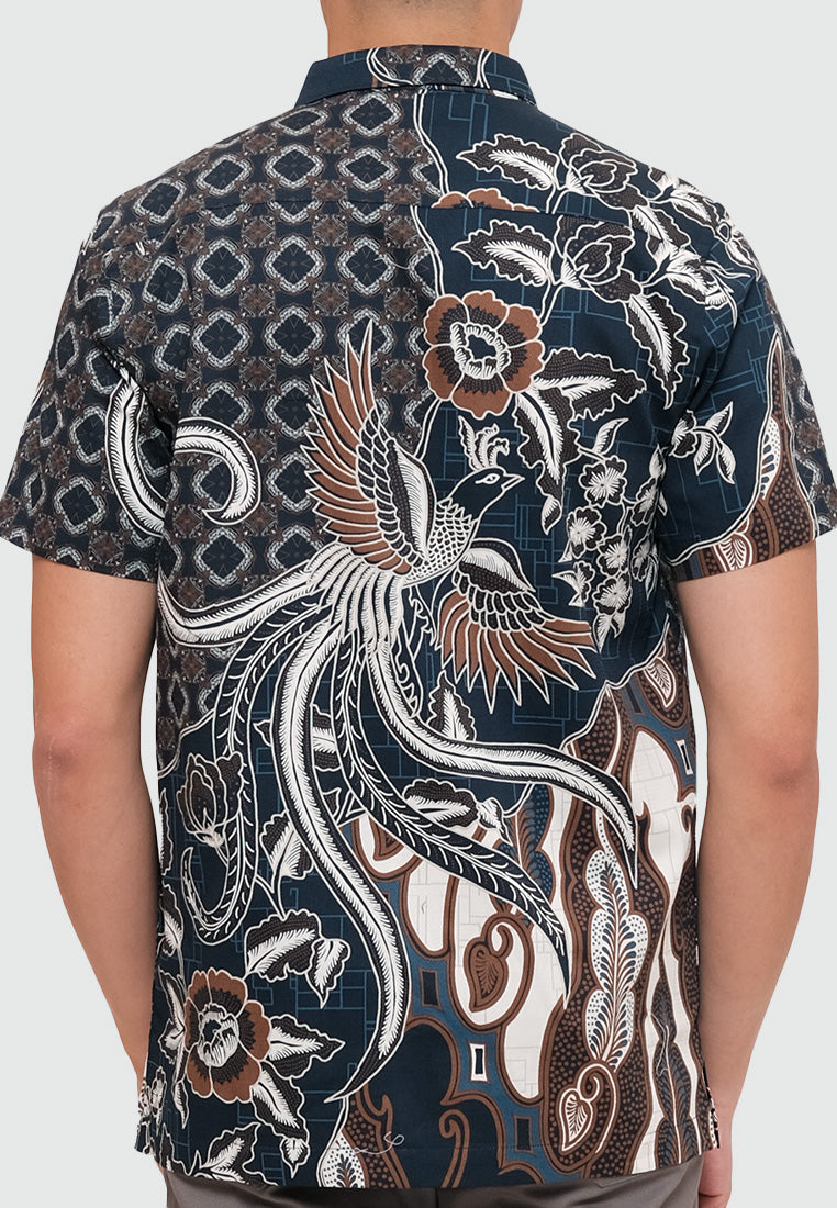 MOC Kemeja Batik Lengan Pendek Pria NAGENDRA-NAVY