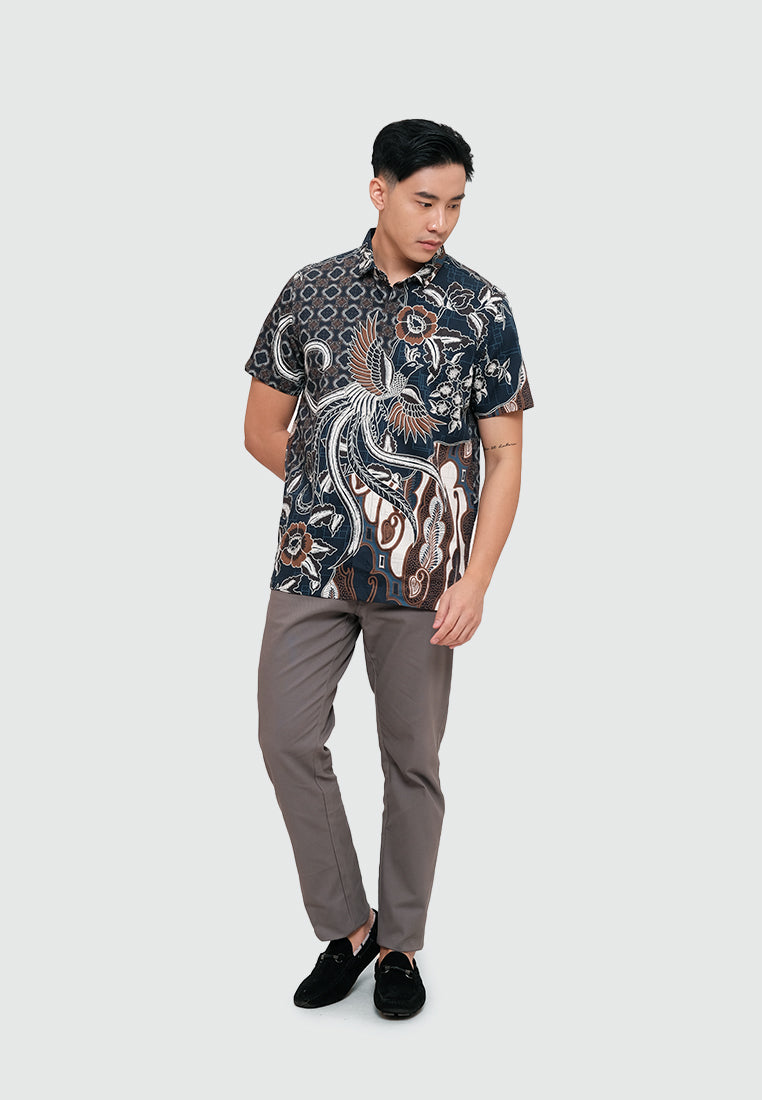 MOC Kemeja Batik Lengan Pendek Pria NAGENDRA-NAVY