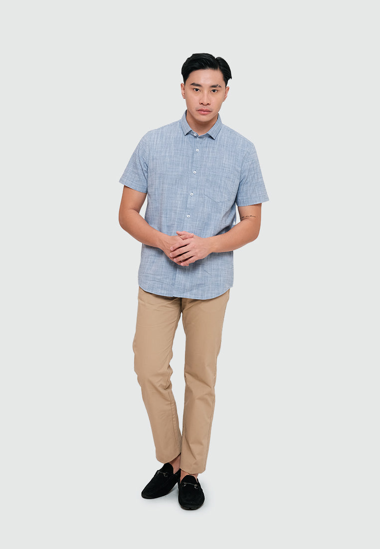 MOC Kemeja Lengan Pendek Pria BRENTWOOD 4-BLUE
