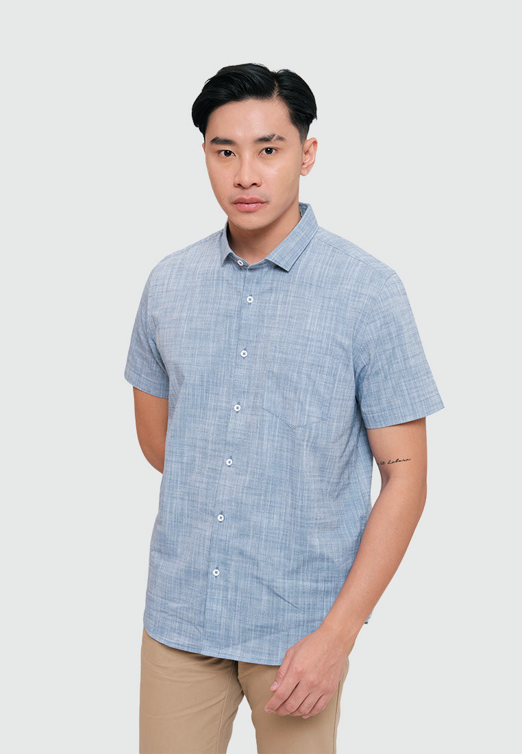 MOC Kemeja Lengan Pendek Pria BRENTWOOD 4-BLUE