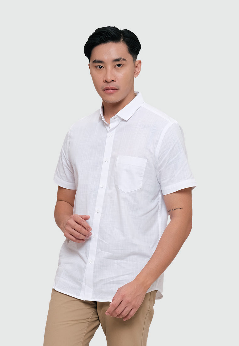 MOC Kemeja Lengan Pendek Pria BRENTWOOD 1 -WHITE