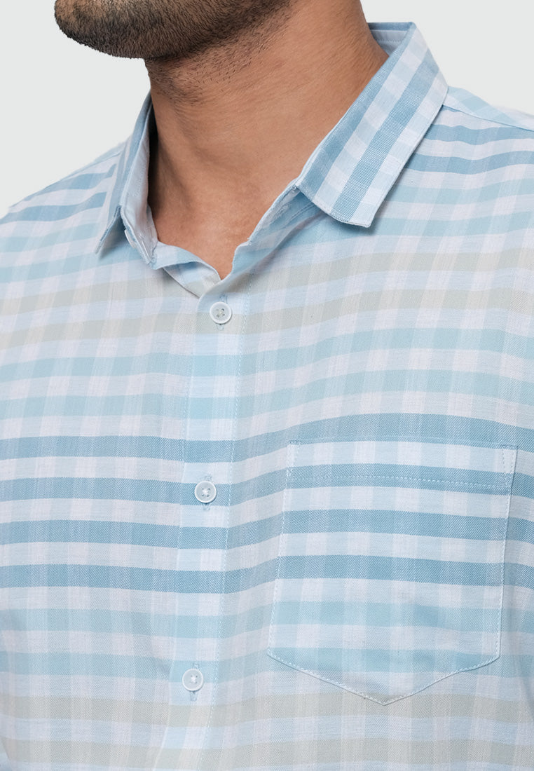 MOC Kemeja Lengan Panjang Pria QUINOS - LIGHT BLUE