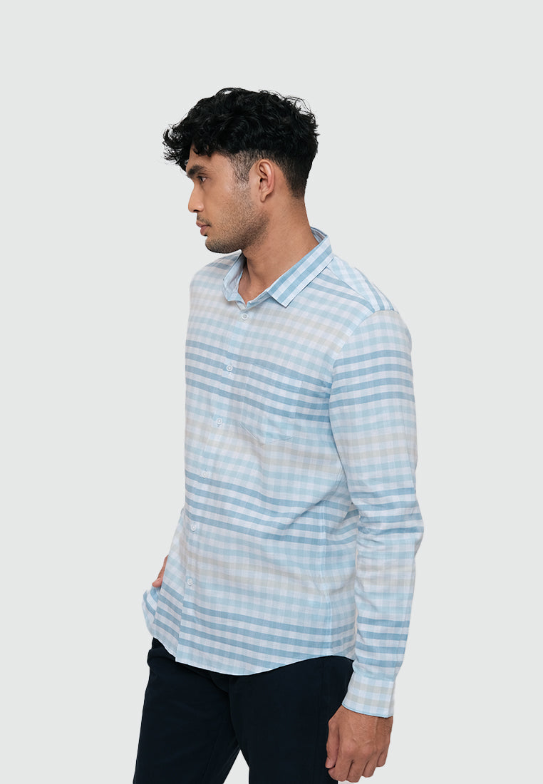 MOC Kemeja Lengan Panjang Pria QUINOS - LIGHT BLUE