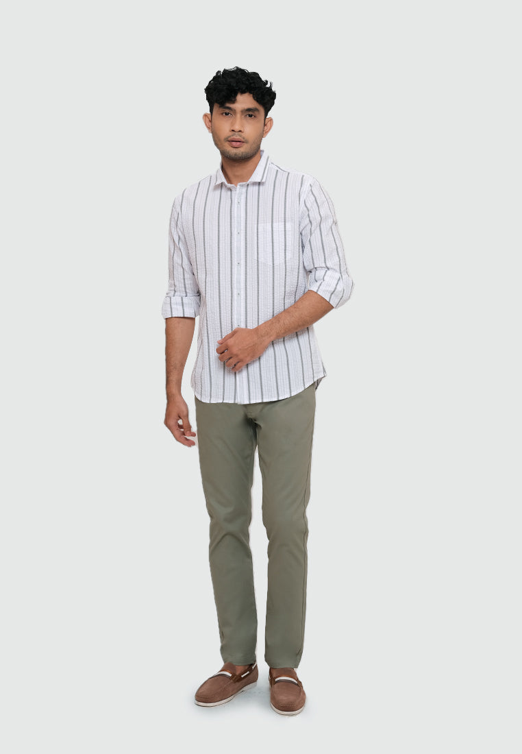 MOC Kemeja Lengan Panjang Pria BALTA - WHITE