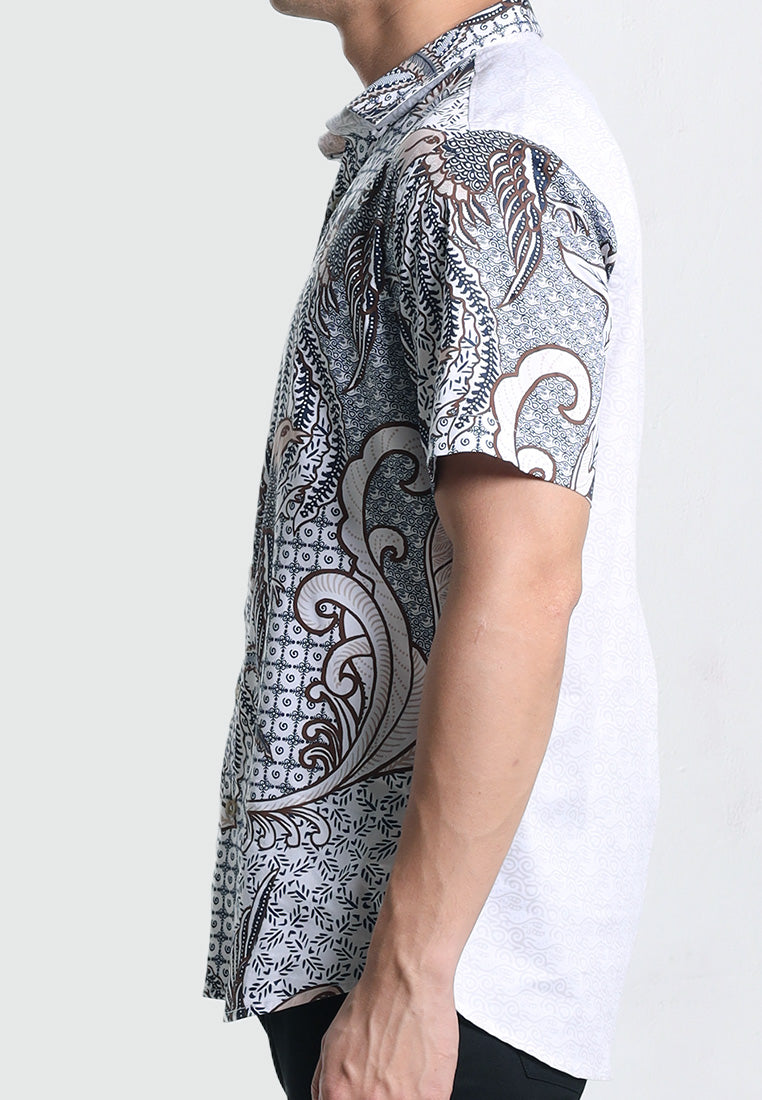 MOC Kemeja Batik Lengan Pendek Pria DIPTA-WHITE
