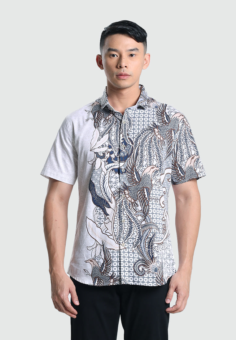 MOC Kemeja Batik Lengan Pendek Pria DIPTA-WHITE
