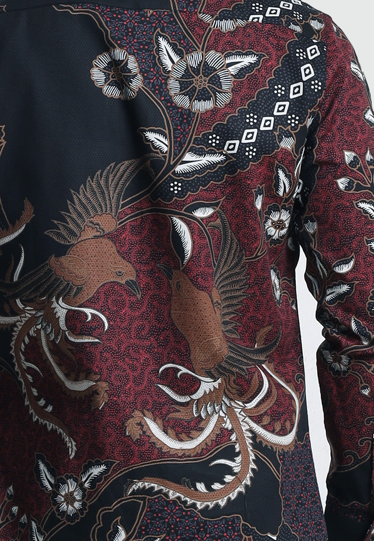 MOC Kemeja Batik Lengan Panjang Pria BAGA-BLACK