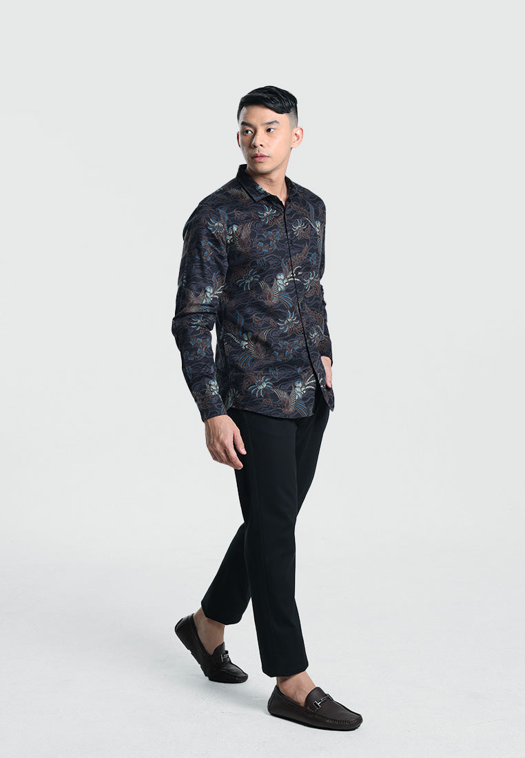 MOC Kemeja Batik Lengan Panjang Pria SUMA 02-BLACK