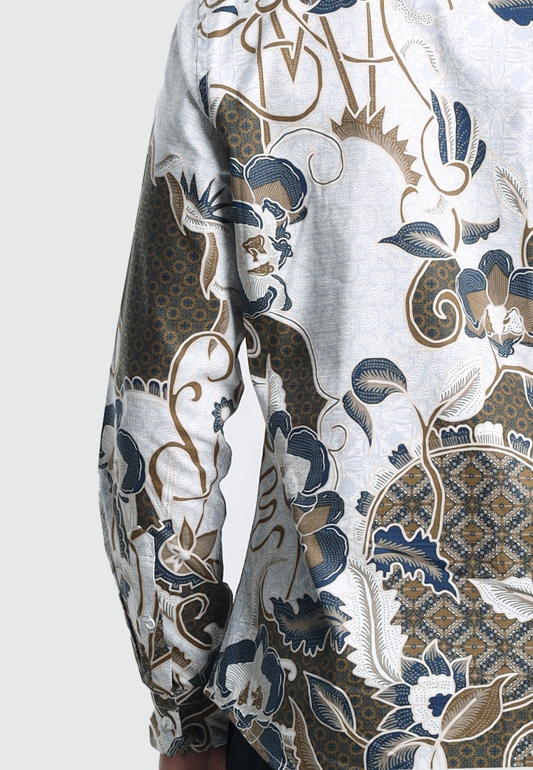 MOC Kemeja Batik Lengan Panjang Pria HARSHIL-WHITE