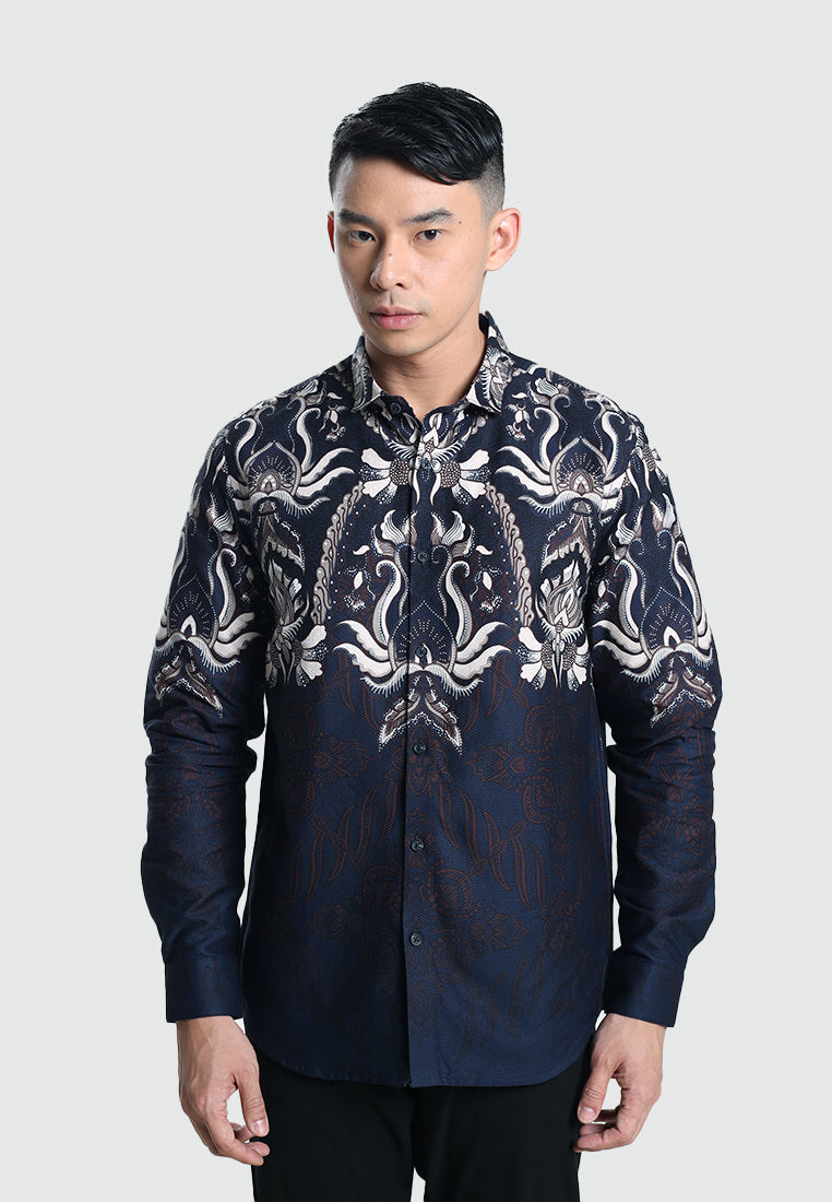 MOC Kemeja Batik Lengan Panjang Pria RATTAN-BLACK