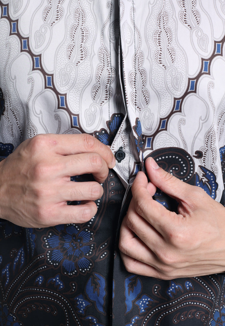 MOC Kemeja Batik Lengan Panjang Pria MANGGALA-BLACK