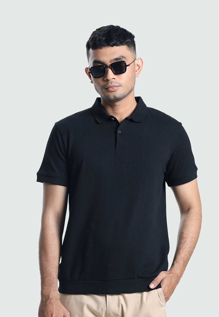 MOC Kaos Polo Lengan Pendek Pria PAROS - BLACK