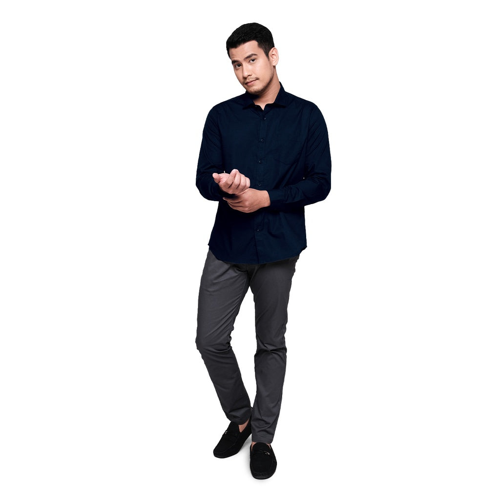 MOC Kemeja Lengan Panjang Pria PEDRO - NAVY