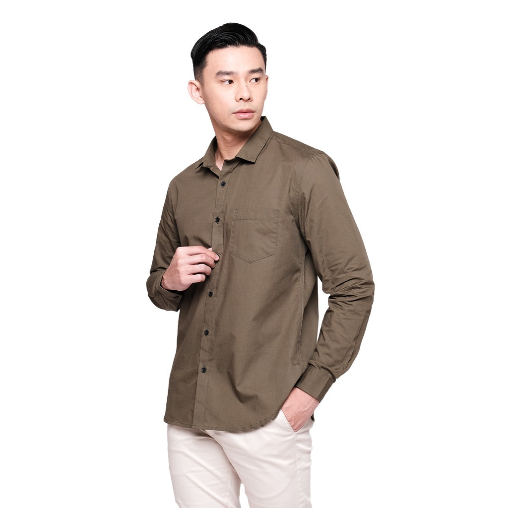 MOC Kemeja Lengan Panjang Pria PEDRO - OLIVE