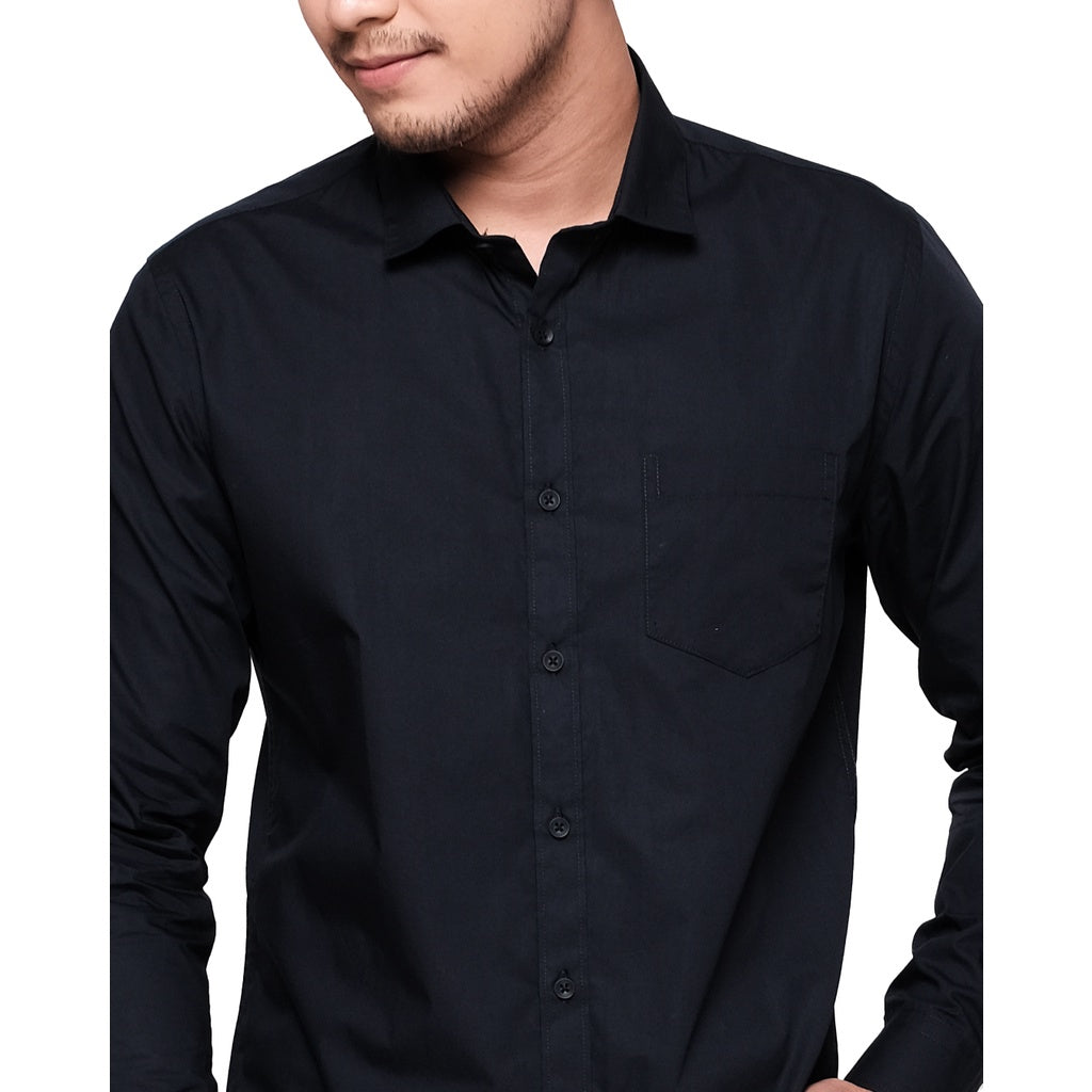 MOC Kemeja Lengan Panjang Pria PEDRO - BLACK