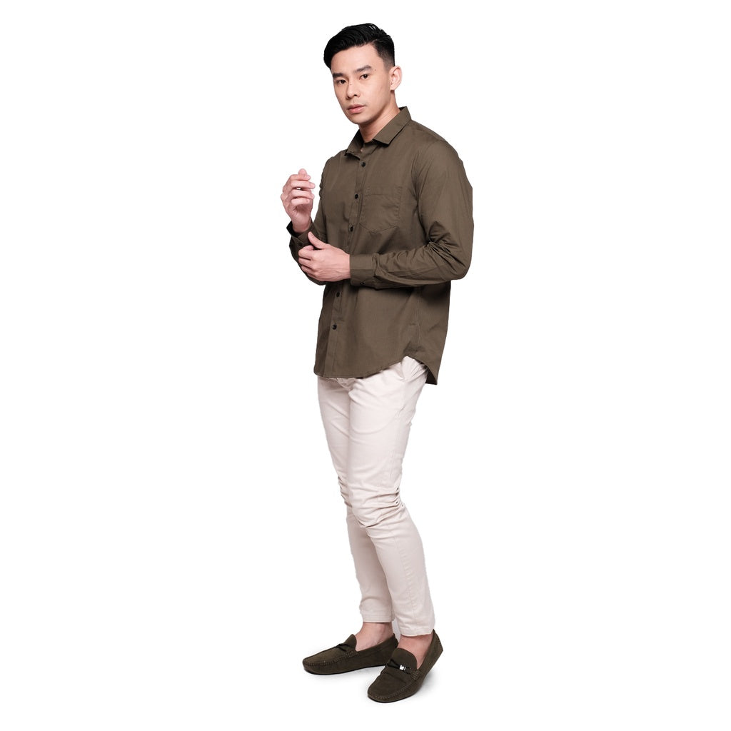 MOC Kemeja Lengan Panjang Pria PEDRO - OLIVE