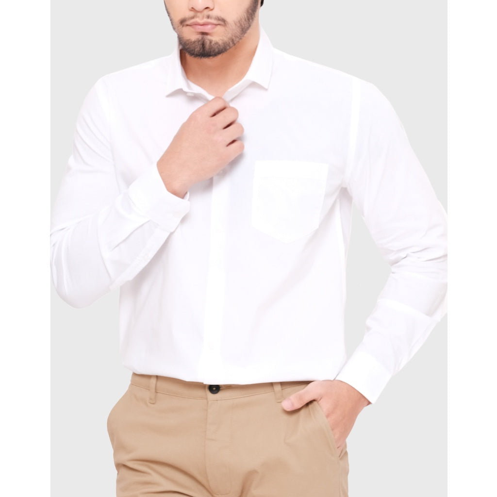 MOC Kemeja Lengan Panjang Pria FRAZE - WHITE