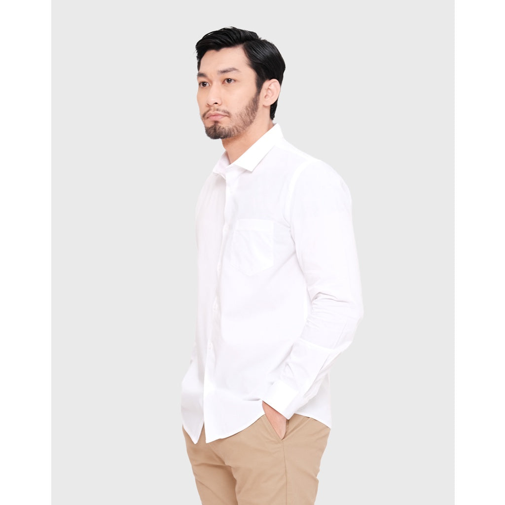 MOC Kemeja Lengan Panjang Pria FRAZE - WHITE