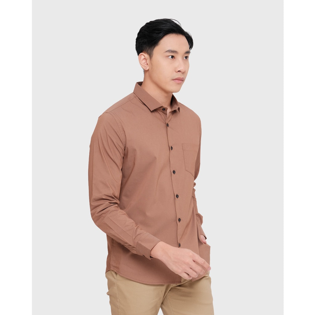MOC Kemeja Lengan Panjang Pria FRAZE - BROWN