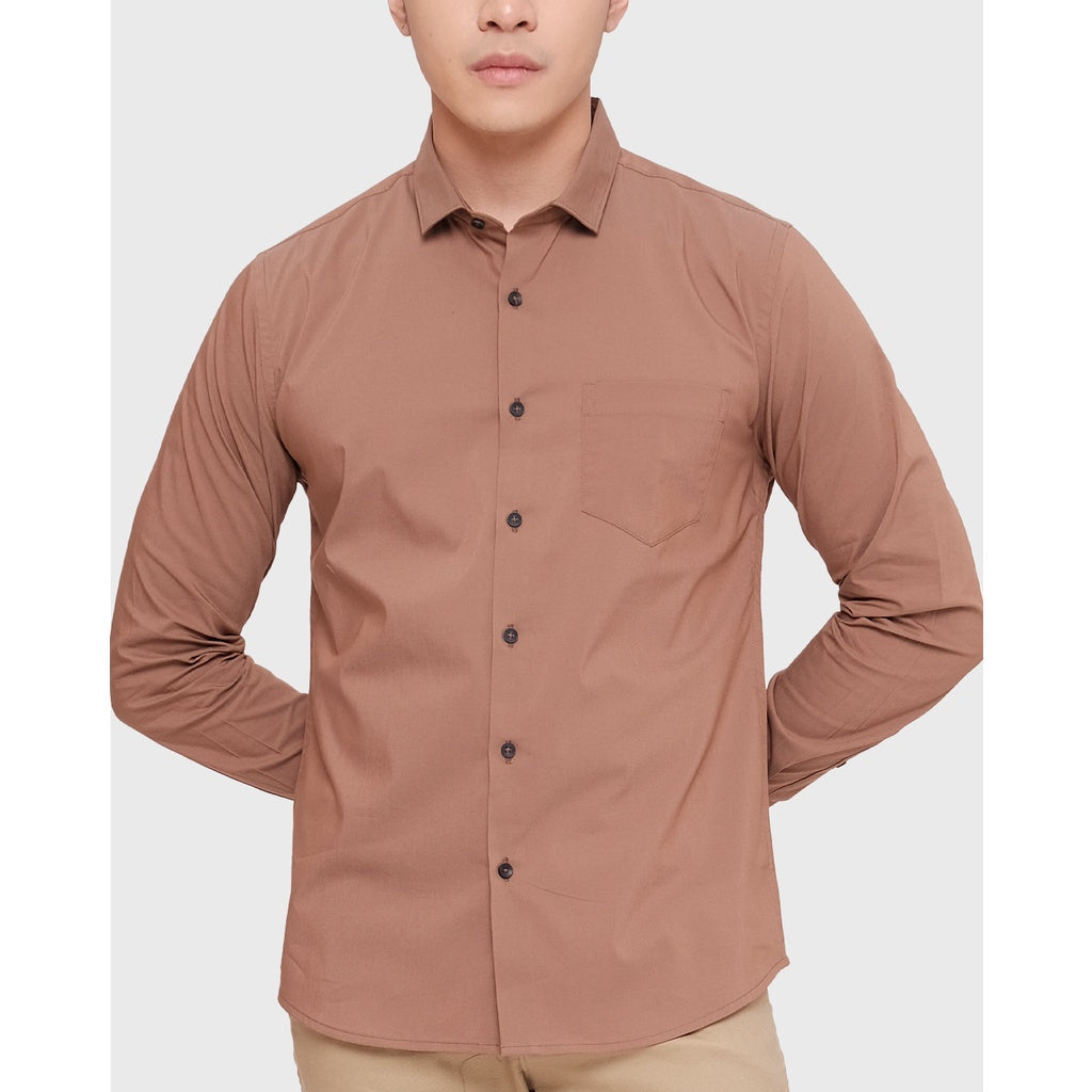 MOC Kemeja Lengan Panjang Pria FRAZE - BROWN