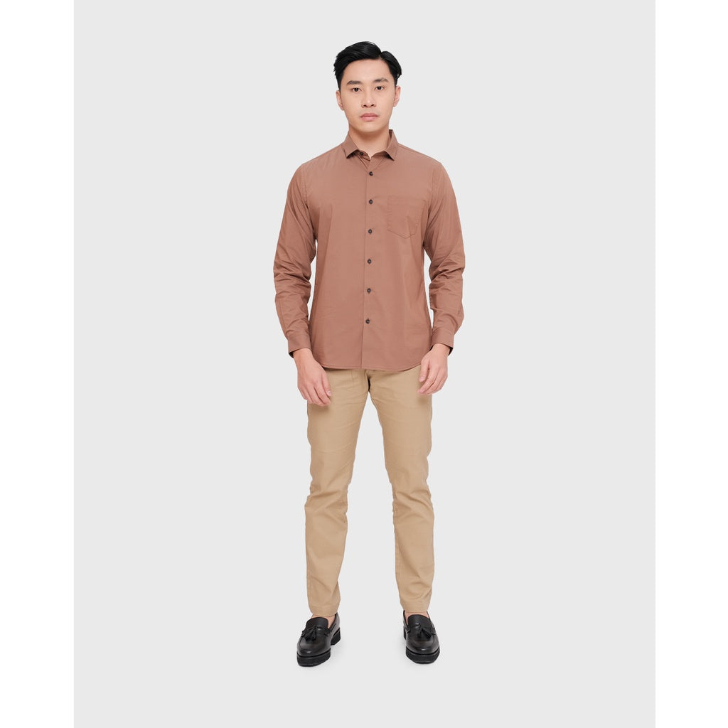 MOC Kemeja Lengan Panjang Pria FRAZE - BROWN