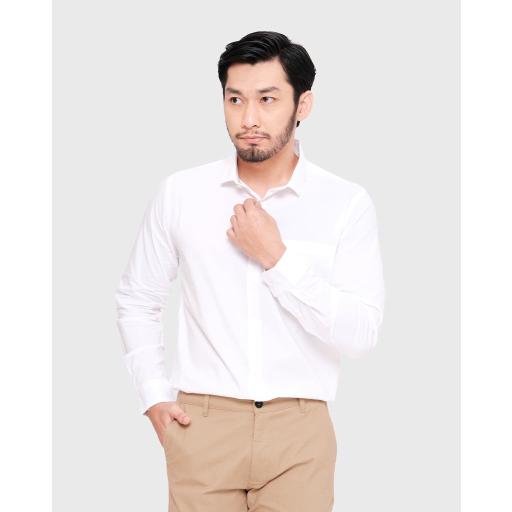 MOC Kemeja Lengan Panjang Pria FRAZE - WHITE