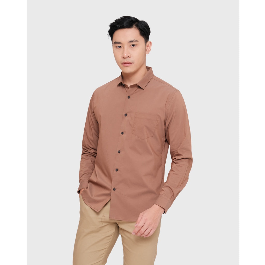 MOC Kemeja Lengan Panjang Pria FRAZE - BROWN