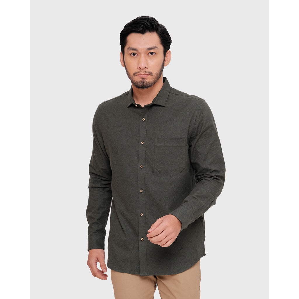 MOC Kemeja Lengan Panjang Pria FILIP - OLIVE