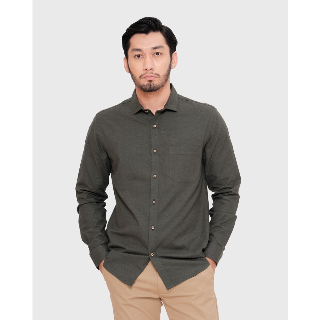 MOC Kemeja Lengan Panjang Pria FILIP - OLIVE