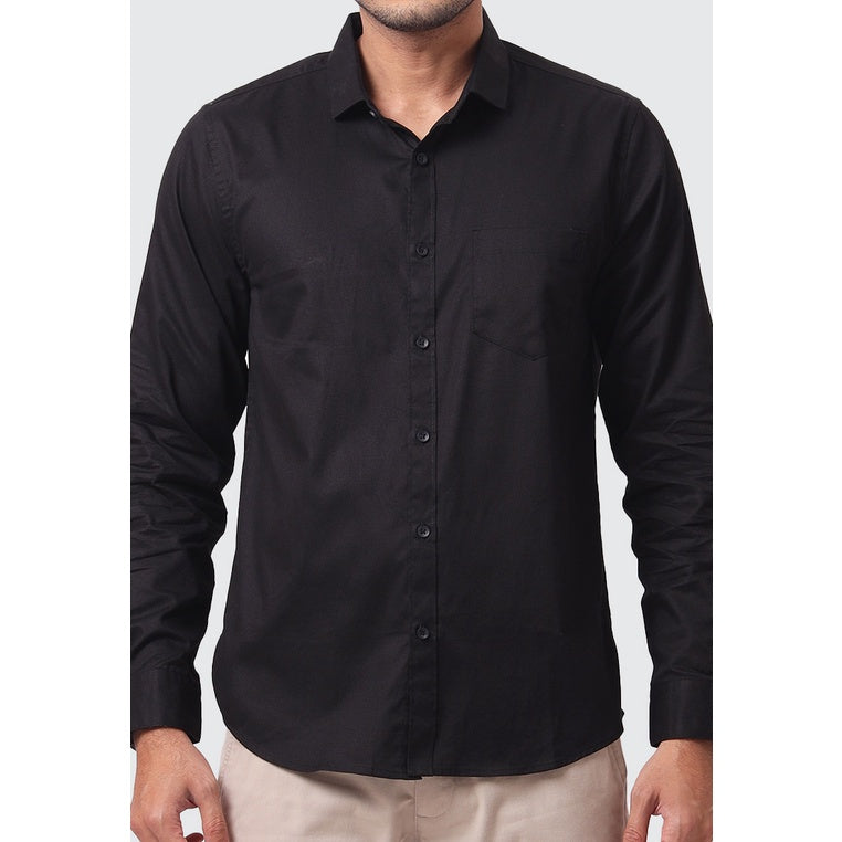 MOC Kemeja Lengan Panjang Pria COOPER - BLACK