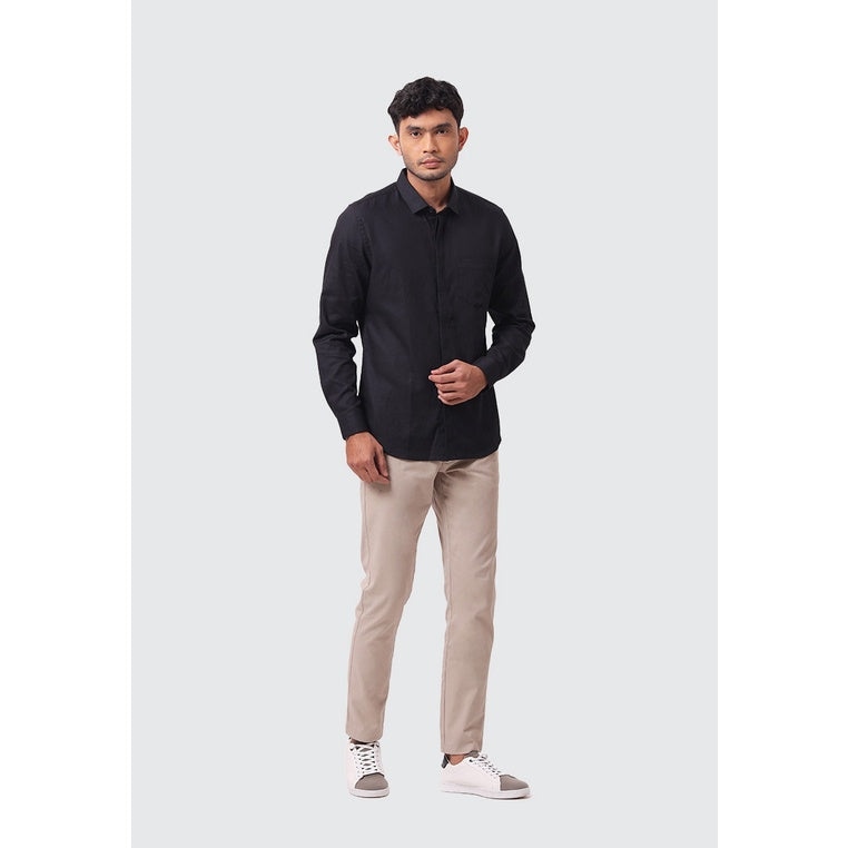 MOC Kemeja Lengan Panjang Pria CIVICHE - BLACK