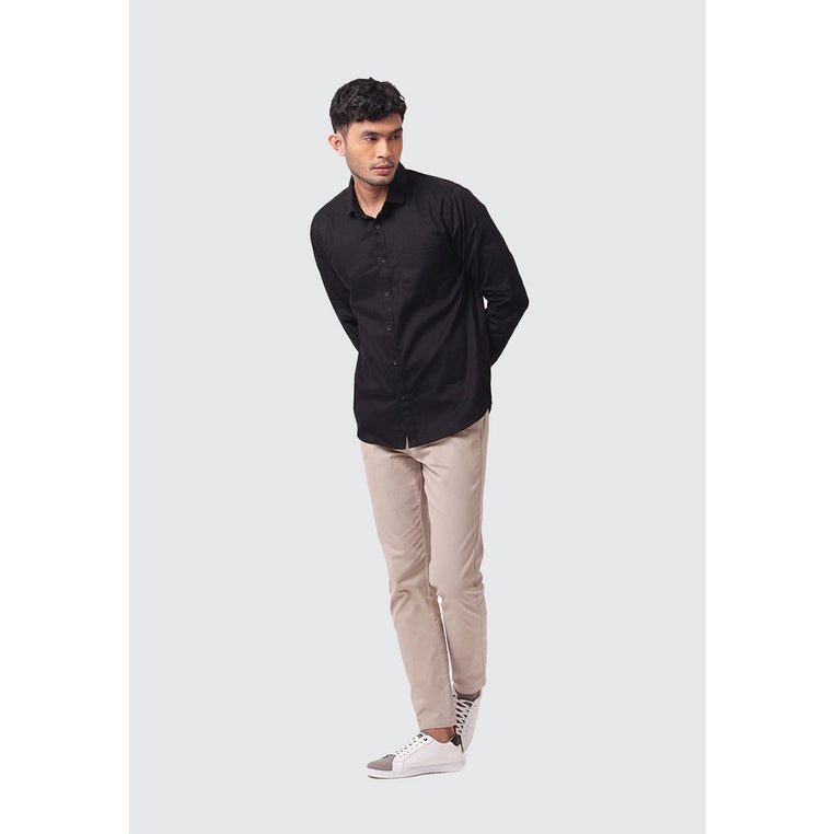MOC Kemeja Lengan Panjang Pria COOPER - BLACK