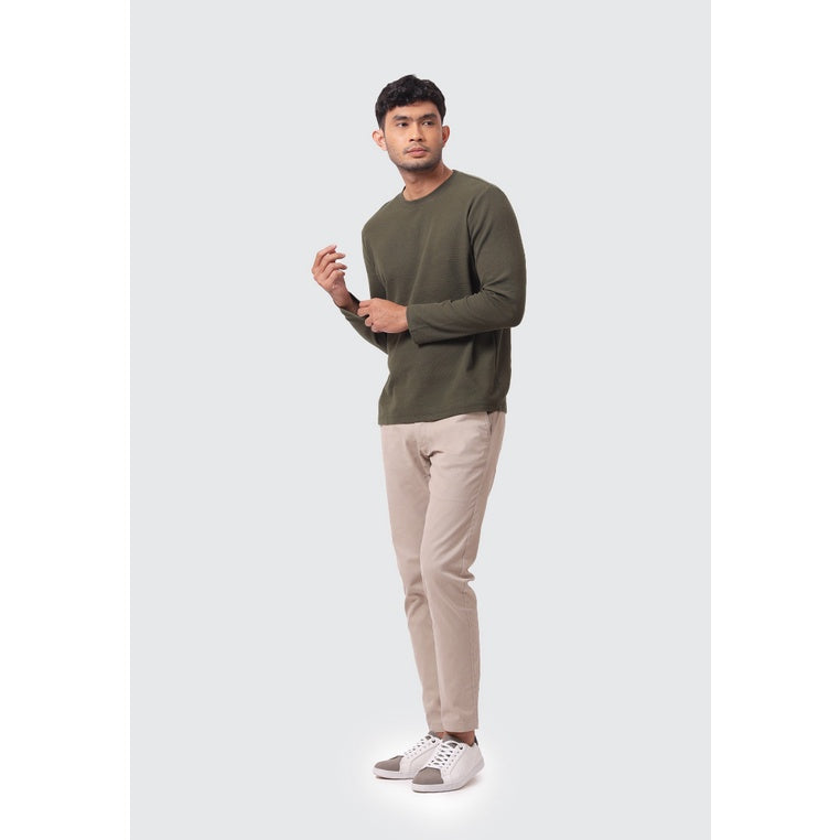 MOC Kaos Lengan Panjang Pria PASCAL - DARK GREEN